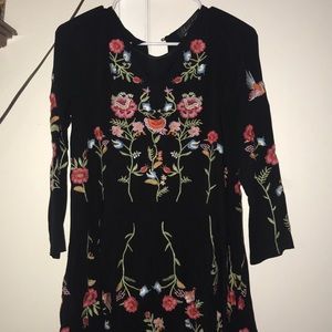 Chichwish floral embroidered black dress